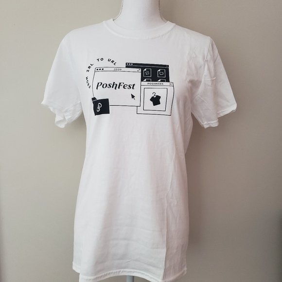Poshfest 2020 White Tee 100% Cotton NEW! - Picture 3 of 3